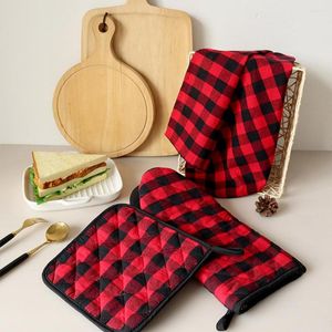 Table Napkin 6Pcs Cotton Check Tea Towel Kitchen Food Background Cloth Napkina Party El Western Style Plaid Decoration Black