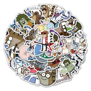 50PCS Regular Show Graffiti Stickers For Skateboard Car Baby Helmet Pencil Case Diary Phone Laptop Planner Decor Book Album Kids Toys Guitar DIY Decals