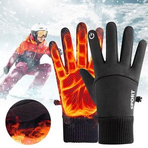 Fünf-Finger-Handschuhe, Winter, warm, vollständig, wasserdicht, winddicht, Radfahren, Outdoor-Sport, Laufen, Motorrad, Ski, Touchscreen, Fleece 231130