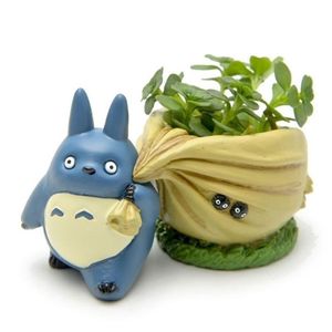 Kawaii Flowerpot Bulbasaura soczysta sadzarka śliczna zielona rośliny garnek z dziurą mini tylną żywicę Y200723267I