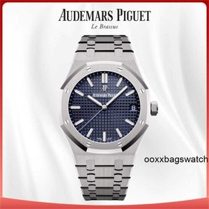 Authentic Watches Online Audemar Pigue Royal Oak Series Men's Watch with Automatic Mechanical Date Display Watch 41 Blue 15500ST OO1220ST01 HBSN