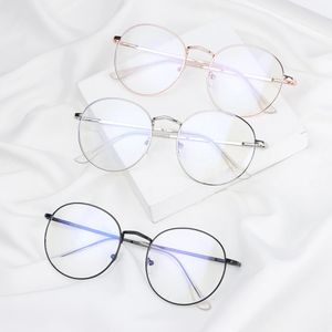 Óculos de sol quadros vintage anti -azul óculos leves lente redonda miopia espelho óptico metal UV Clear Eyewear Ultra Frame Unisex 231130