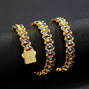 designer jewlery for men women Hiphop accessories 13mm diamond inlaid fashion Cuban chain lovers sweater chain Cuban link chain for Men Hip Hop Necklace