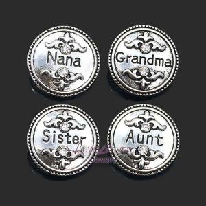 عالي الجودة W283 Nana Flowers 18mm 20mm Rhinestone Metal Button for Snap Button Bracelet Neckleace Jewelry for Women Silver Jolemn309e