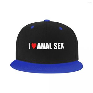 Ball Caps spersonalizowane I Love Anal Sex Baseball Cap Women Men Men Flat Snapback Hip Hop Dad Hat Outdoor