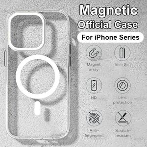 Original For Magsafe Magnetic animation Wireless Charging Case For iPhone 14 13 12 11 Pro Max Mini X Xs XR 7 8 Plus SE Acrylic Cover with retail box