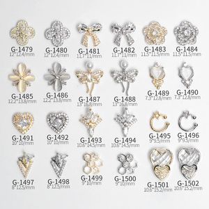 Nagelkonstdekorationer 10st Lot 3D Love Flower Zircon Crystals Metal Alloy S smycken Naglar Tillbehör Charms levererar 231129