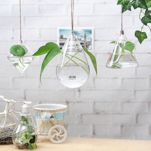 Vasos de moda geométrica Vaso transparente de vidro hidropônico decoração de decoração caseira criativa Garrafas penduradas presentes