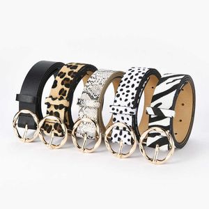 Suspenders Creative Harajuku wide women's personalized snake leopard striped decorative gown dress belt