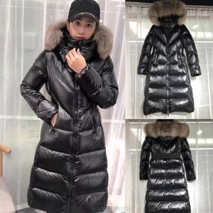 Anym Parkas 23 Winter New True Hair Collar White Duck Women's Slim Fit Mid Length Thickened Warm Down Coat