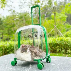 Cat Carriers Crates Houses Pet Dog Travel Transport Bag Rolling Luggage Backpack Handbag Trolley Case Outing Portable Fashion Carvaiduryd