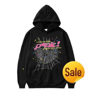 Kadın Hoodies Genç Thug Yüksek Kaliteli Tasarımcılar Hip Hop P*Nk Web Puff Baskı SP5der 555555 Hoodie Erkekler Kadın Melek Örümcek Sweatshirt Ağır Kumaş Külot JBQF