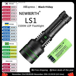 Torches White Laser LEP Flashlight 1500 Meter Long Range 10000LM 26650 5000 MA Battery USB Rechargeable Tactical Portable Lantern Q231130