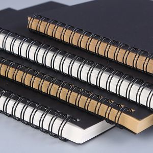 Notepads 1 Book Retro Spiral Coil Kraft Paper Notebook Sketchbook Painting Diary Drawing Graffiti Office School Stationery 231130