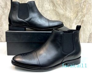 Stivaletti da uomo firmati di alta qualità Stivaletti da moto alti con punta a punta in vera pelle da uomo di marca taglia scarpe eleganti invernali