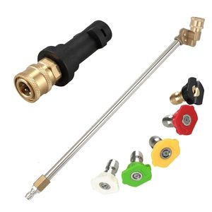 Watering Equipments High Pressure Cleaning Extension Rod Set with 5 Nozzles Washer Adapter Kit for Garden Yard Car Wash Supplies 230428