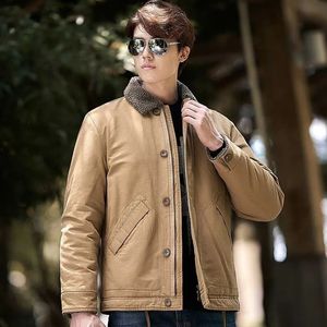 Jaquetas masculinas inverno quente velo forrado casual gola de pele térmica windbreak outwear casacos tamanho m 5xl 231129