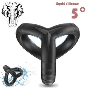 Massage products Men's Masturbator Silicone Penis Cock Sexyy Dual Dick Enlarger Ring for Couples Lover Sexy Toys to Men Time Delay Ejaculation