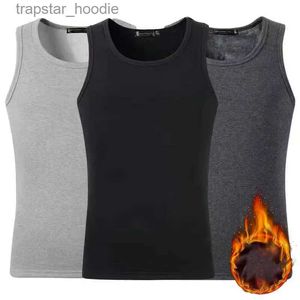 Men's Thermal Underwear Mens Thermal Underwear Tops Fleece Tank Top Vest Warm Thermal Base Layer Undershirt Thermo Clothing Breathable Underwear Pajamas L231130