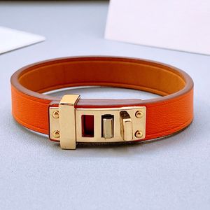 Top-Qualität Markenschmuck Echtlederarmband für Damen Edelstahlarmband Manschette