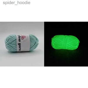 Yarn 2023 Novel Functional Yarn Glow In The Dark Polter Luminous Chunky Yarn 50m For Hand Knitting Carpet Sweater Hat Wool Yarn L231130