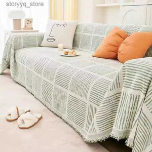 Chair Covers Blanekets Plaid for Nordic Ins Wind Summer Universal Beds Sofa Bed Decorative Boho Sofa Cover Throw Blanket Picnic with Tassel Q231130