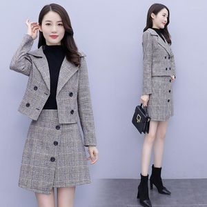 Arbeitskleider Mode Anzug Frauen Rock Set Elegantes zweiteiliges schickes Ensemble Femme Survêtement Einjähriges weibliches Kostüm