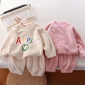 Pijamalar Kış Çocuk Flanel Pijama Setleri Erkekler İçin Sıcak Pijamalar Kızlar Kalın Yumuşak Uykum Günü 1-12 Yıl Bebek Karikatür Termal Homewear 231129