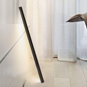 Floor Lamps LED Long Strip Minimalist Aluminum Black And Gold Lighting Fixtures For Bedroom Living Room Study Sofa Corner Lights