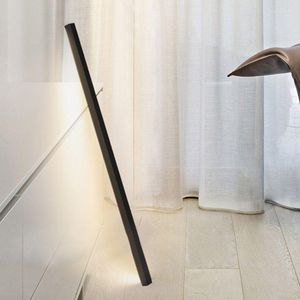 Lampade da terra LED Long Strip Minimalista in alluminio nero e oro Apparecchi di illuminazione per camera da letto Soggiorno Studio Divano Luci angolari