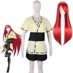 Uzumaki Anime Kushina Costume Costume Hokage Women S Ninja Mission Uniforme Outfit Halloween Carnival Wig Accessori