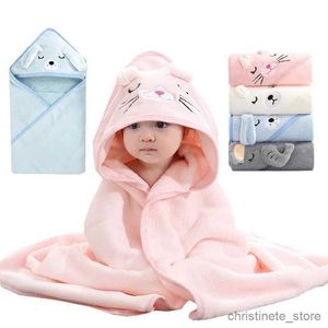 Blankets Swaddling Cartoon Baby Bath Towels for Body Hooded Coral Fleece Kids Bathrobe Newborn Swaddle Wrap Baby Blankets for Girls Boys 80*80cm