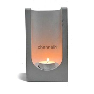 Candle Holders Boowan Nicole Silicone Candlestick Holder Mold Concrete Cement Tealight Candle Holder Making Mould Home Decoration Tool YQ231130