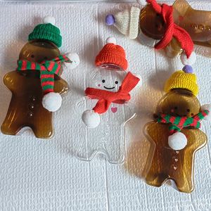 Tumblers Christmas Bottles Xmas Gingerbread Man Candy Jars Juice Drink Bottle Party Can Gift Wrapping 10PCS 500ML l231129