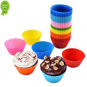 12Pcs Silicone Cake Molds, Round Muffin Cupcake Baking Molds, Reusable DIY Cake Decorating Tools for Wedding Birthday Party Decorations