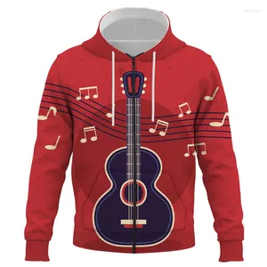 Herrtröjor streetwear män kvinnor barn casual tröjor gitarrmönster 3d tryckt pojke flicka barn blixtlås pullover lång ärm