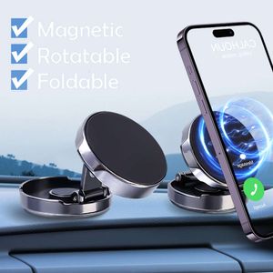 Upgrade Foldable Magnetic Car Phone Holder Air Vent Mount Magnet CellPhone Stand Portable GPS Car Mobile Support for IPhone 13 14 Xiaomi