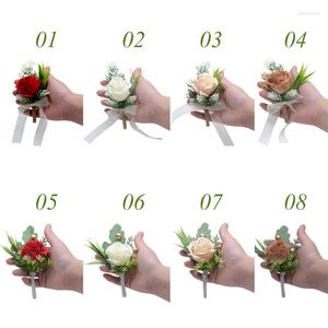 Broszki 13 cm 6 cm Rose Rose Corsage Bridal Groom Wedding Boutonniere Flower Party PROM PROM PROM PROM PINS PINS PINS PINS