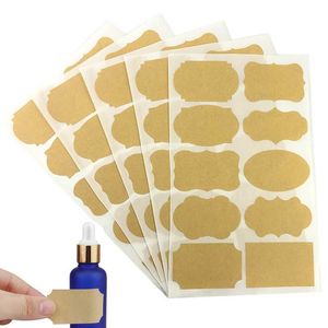 100 Pcs Fancy Kraft Paper Labels Sticker Essential Oil Perfume Essence Lotion Cosmetic Cream Bottle Label Stickers Travel