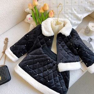 Kläder set vinter flickor kläder set varm sammet barn jackor kjol faux päls barn kostymer fleece t shirt baby outfits 2 7y 231130