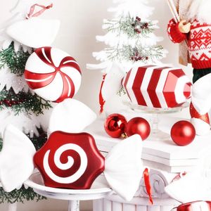 Decorações de Natal 32cm Cane de Doces Grande Pingente de Árvore de Natal Decoração de Natal Casamento Vermelho e Branco Pintado Festa de Ouro Decoração de Casa 231129