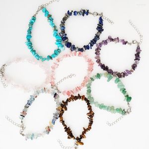 Strand 1PCS Fashion Natural Semi Precious Stone Bracciale Donna Irregolare Mano schiacciata String Friends Regalo di compleanno Gioielli