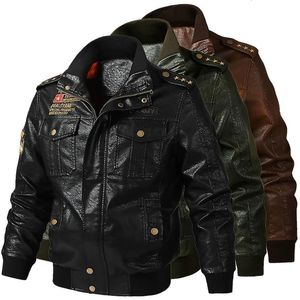 Jaquetas masculinas masculinas clássicas motocycle jaqueta inverno pele grossa homem jaqueta de couro moto outono zíper jaqueta motociclista casaco grande tamanho 231129