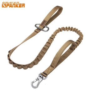 Dog Collars Leashes EXCELLENT ELITE SPANKER Tactical Dog Leash Quick Release Pet Leash Elastic Leads Rope Military Dog Training Leashes 231129