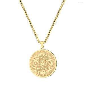 Halsband Fashion Pendant Medusa Halsband Gorgon Ancient Greek Symbol Charm CollarBone Chain Jewelry Gift