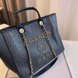 Luxury Fashion Designer Beach Bags Stora Ch Linen Woven Women Evening Handbag Straw Stick Shoulder Portable Brand Classic Femal203Q