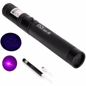 Laserpointer, USB-Aufladung, 303, hohe Leistung, 5 MW, Punkt, grün, rot, lila, Laserstift, Einzelpunkt, sternenklarer brennender Lazer, hohe Qualität, 12 LL