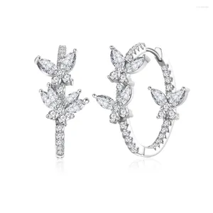 Studörhängen 2023 Butterfly Full Diamond Earphones S925 Silver Ear Studs European och American Fashion Light Luxury Nisch Design