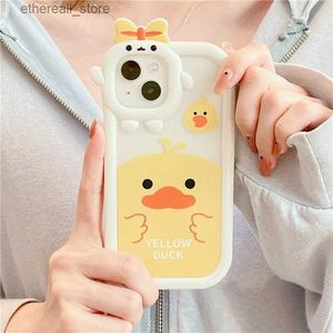 Cell Phone Cases Cute Duck Case For IPhone 14 12 11 13 Pro Max X XR XS Max 8 7 6 6S Plus SE 2020 2022 Iphone11 Soft Clear Shockproof Cover Funda Q231130