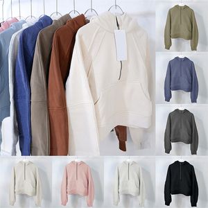 Autumn and winter yoga hoodie womens Plus Velvet Thickening jackets hoodys sports half zipper chothing terry designers sweater clothes